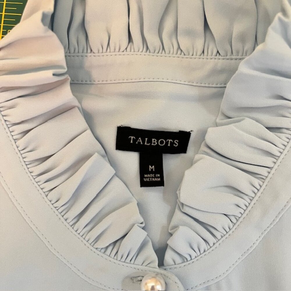 Talbots Ruffle Trim Blouse M - Picture 4 of 11